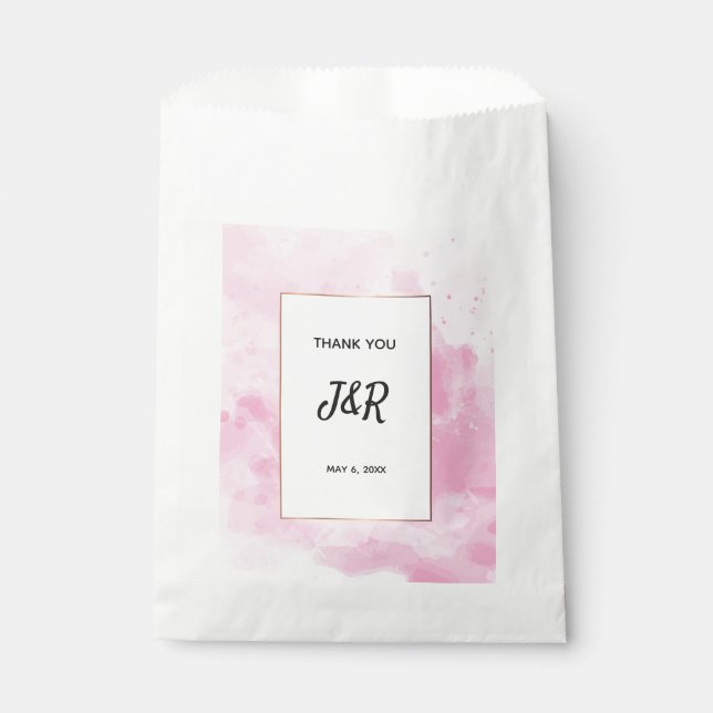 Watercolor background Romantic wedding in pink Favour Bags (Front)