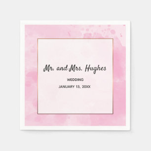 Watercolor background Romantic wedding in pink Napkin
