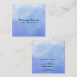 Watercolor background square business card