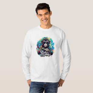 Watercolor Bad Monkey Long Sleeve T-Shirt