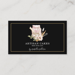 Watercolor Baker Cake Pastry Chef Business Card