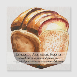 Watercolor Bakery Business Magnetic Card