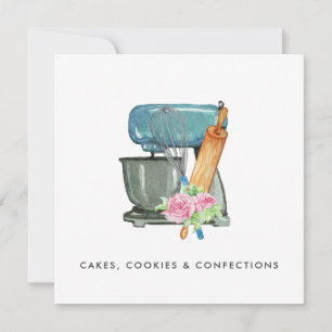 Watercolor Bakery Logo   Floral Digital Download Invitation