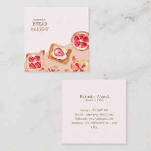 Watercolor Bakery  Square Business Card