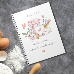 Watercolor Bakery stand mixer Recipes Notebook
