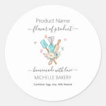 Watercolor Bakery utensils Product name
