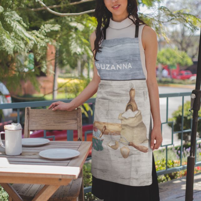 Watercolor Baking Baker Personalised Bake Apron (Creator Uploaded)
