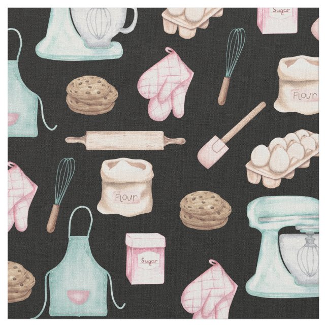 Watercolor Baking on Black Fabric (Close Up)
