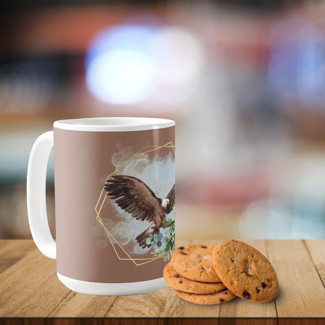 Watercolor Bald Eagle Framed Bouquet Coffee Mug (Creator Uploaded)