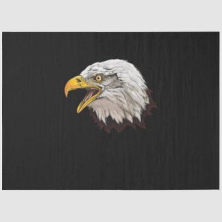 watercolor bald eagle head portrait tissue paper