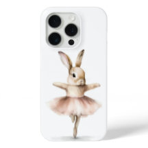 Watercolor Ballerina Bunny Dancing Tan Pink