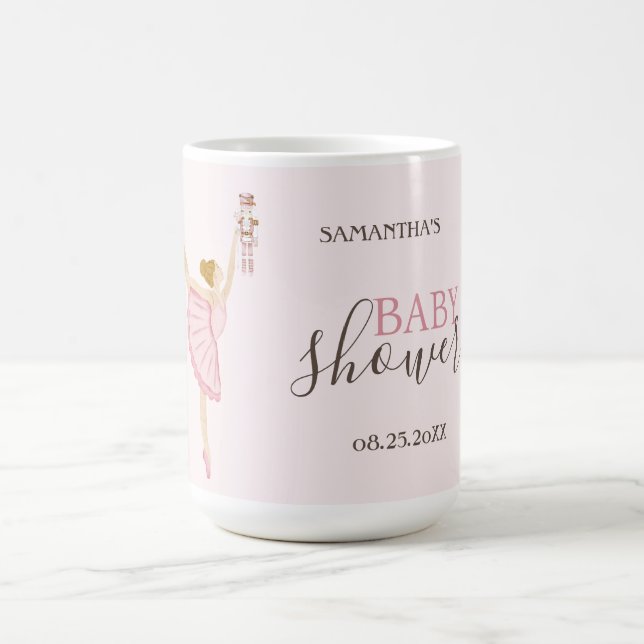 Watercolor Ballerina Nutcracker Pink Baby Shower Coffee Mug (Center)