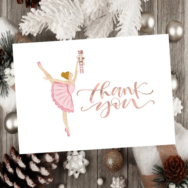 Watercolor Ballerina Nutcracker  Thank You Card (Creator Uploaded)