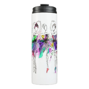 Watercolor Ballerinas: Bright Dance Illustration Thermal Tumbler