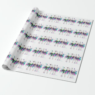 Watercolor Ballerinas: Bright Dance Illustration Wrapping Paper