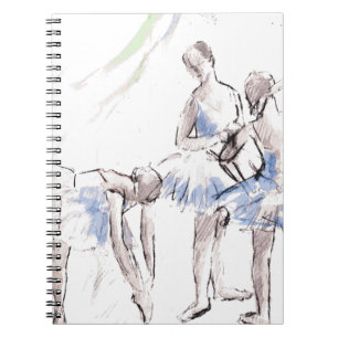 Watercolor Ballet Dancing Ballerina Notebook