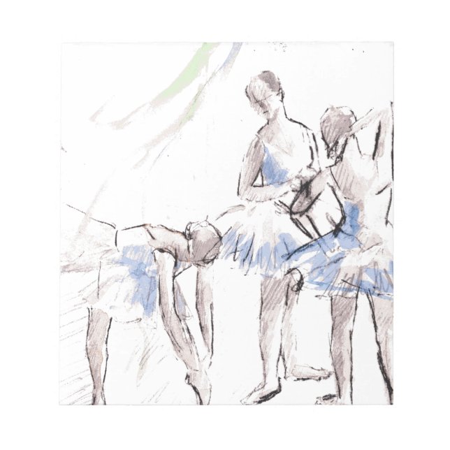 Watercolor Ballet Dancing Ballerina Notepad (Front)