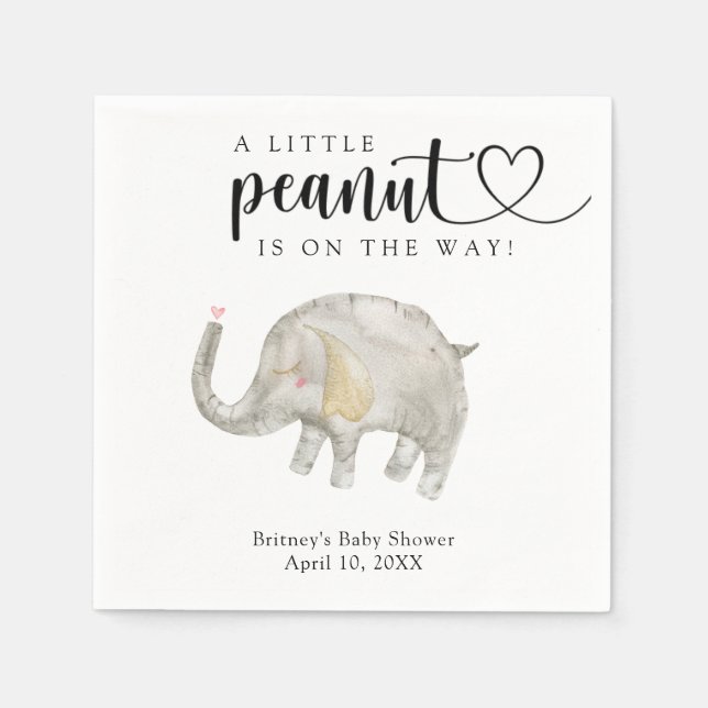 Watercolor balloon elephant  napkin (Front)