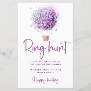 Watercolor Balloon Flowers Ring Hunt Game
