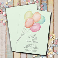 Watercolor Balloons Baby Shower