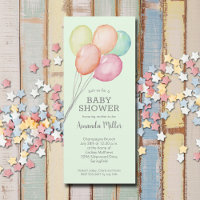 Watercolor Balloons Baby Shower