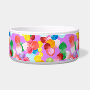 Watercolor balls Ceramic Pet Bowl