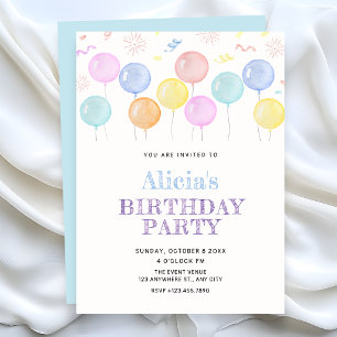 Watercolor baloons invitation