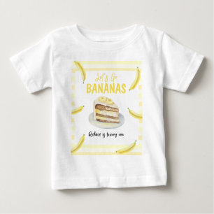 Watercolor Banana Cake Birthday Party Baby T-Shirt