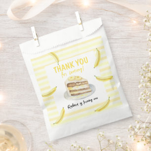 Watercolor Banana Cake Birthday Thank You Favour Bags
