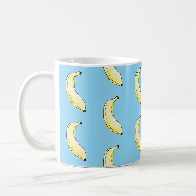 watercolor banana coffee mug (Left)