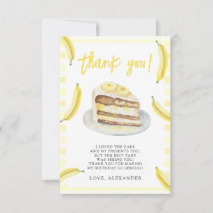 Watercolor Bananas Birthday Party Thank You Card