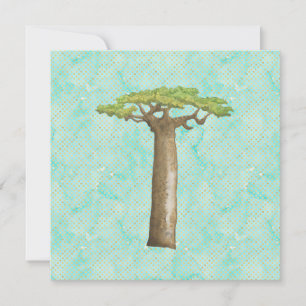 Watercolor Baobab Tree Flat Card