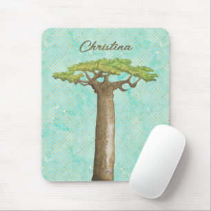Watercolor Baobab Tree Mouse Pad
