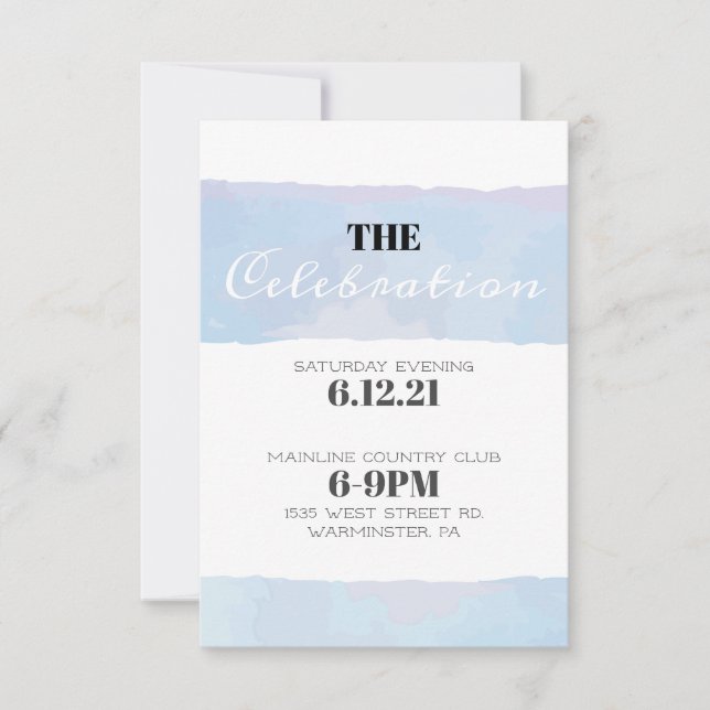WATERCOLOR Bar Bat Mitzvah Reply Reception Card (Front)
