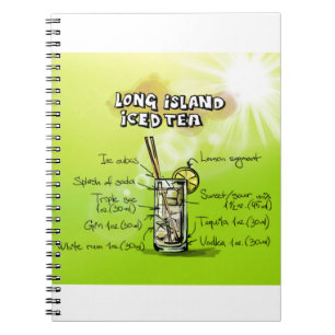 Watercolor Bar Cocktail Recipe Spiral Notebook