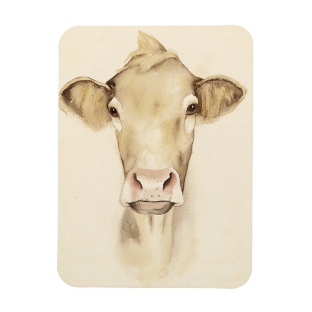 Watercolor Barn Animals | Cow Magnet (Vertical)