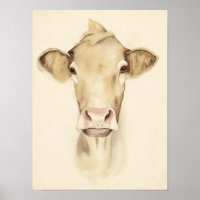 Watercolor Barn Animals | Cow