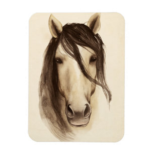 Watercolor Barn Animals   Horse Magnet
