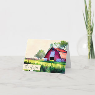 Watercolor barn customisable card