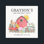 Watercolor Barnyard Animals Kids Farm Birthday Napkin<br><div class="desc">Cute Watercolor Rustic Barnyard Animals Kids Farm Birthday Paper Napkin</div>