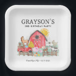 Watercolor Barnyard Animals Kids Farm Birthday Paper Plate<br><div class="desc">Cute Watercolor Rustic Barnyard Animals Kids Farm Birthday Paper Plate</div>