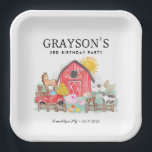 Watercolor Barnyard Animals Kids Farm Birthday Paper Plate<br><div class="desc">Cute Watercolor Rustic Barnyard Animals Kids Farm Birthday Paper Plate</div>