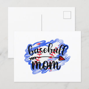 Watercolor Baseball Ball Baseball Mum Postcard