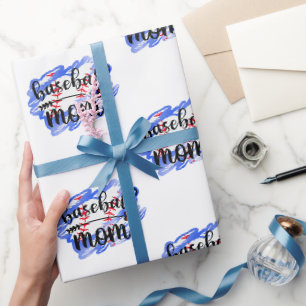 Watercolor Baseball Ball Baseball Mum Wrapping Paper