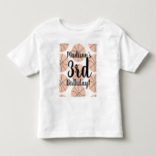 Watercolor Basketball Birthday Shirts for Toddlers