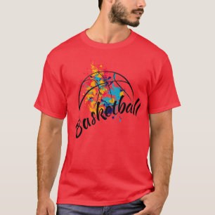 Watercolor Basketball Mens  T-Shirt