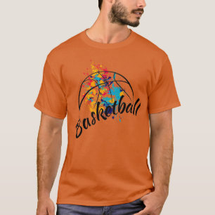 Watercolor Basketball Mens  T-Shirt