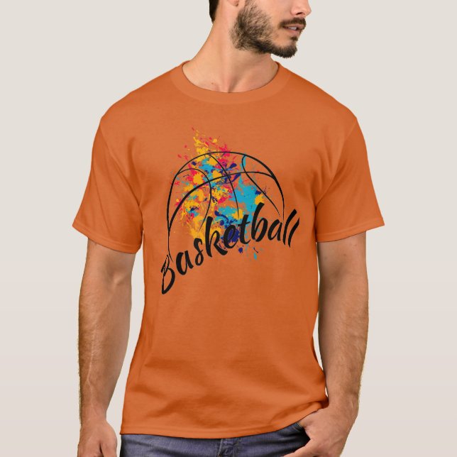 Watercolor Basketball Mens  T-Shirt (Front)