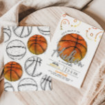Watercolor Basketball Party Invitation<br><div class="desc">Basketball Birthday Party Invitation
Ready to be personalised by you!</div>