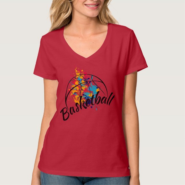 Watercolor Basketball Womens  T-Shirt (Front)